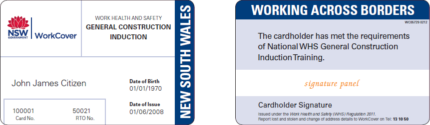 A New South Wales (NSW) White Card